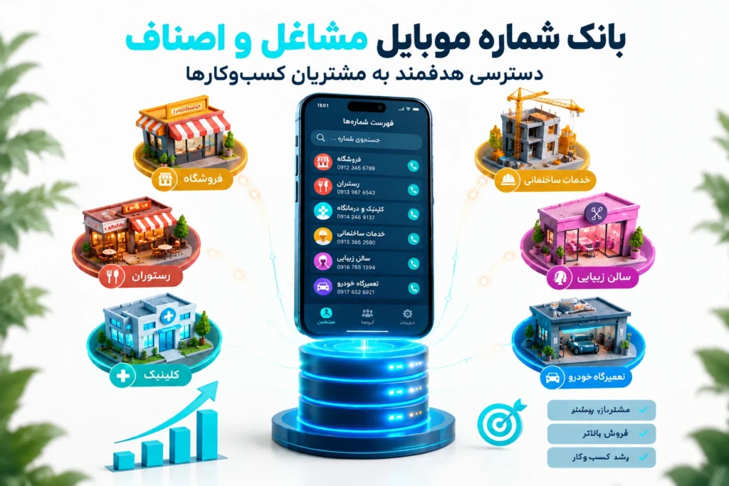 خرید بانک شماره موبایل مشاغل به تفکیک صنف و شهر